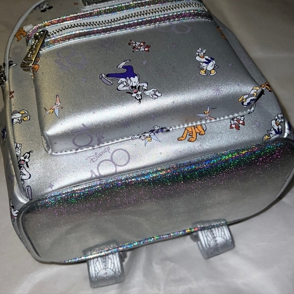 NWT Disney 100th Anniversary Platinum Mickey & Friends Mini Backpack - Picture 4 of 7